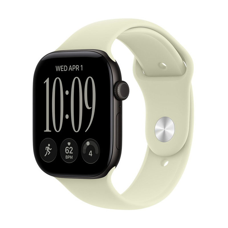 Смарт-часы Apple Watch Series 12 GPS 46mm Black Aluminium, Pale Succulent Sport Band, размер M/L