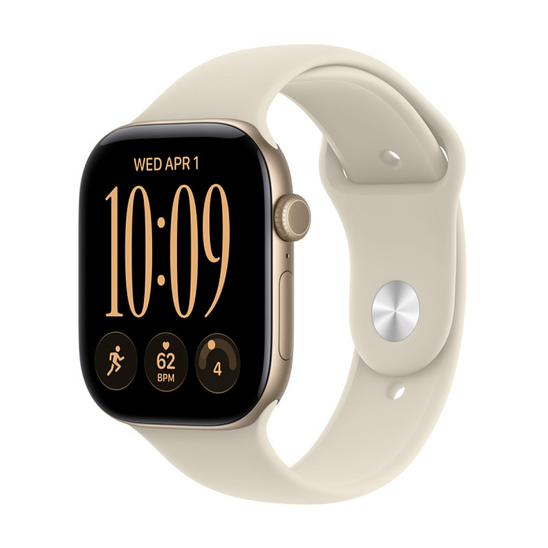Смарт-часы Apple Watch Series 12 GPS 46mm Light Gold Aluminium, Sand Sport Band, размер M/L