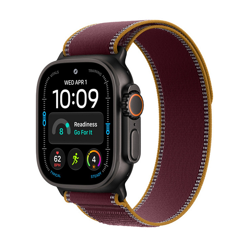 Смарт-часы Apple Watch Ultra 4 GPS + Cellular, 49mm Black Titanium с ремешком Burgundy Trail Loop