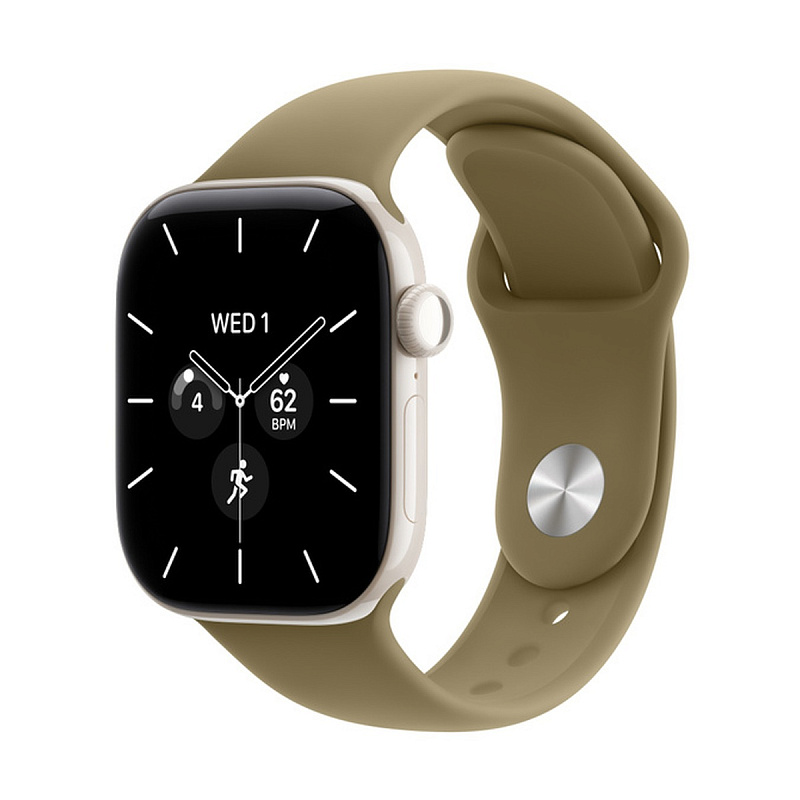 Смарт-часы Apple Watch Series 12 GPS + Cellular 42mm Pearl White Ceramic, Olive Sport Band, размер M/L