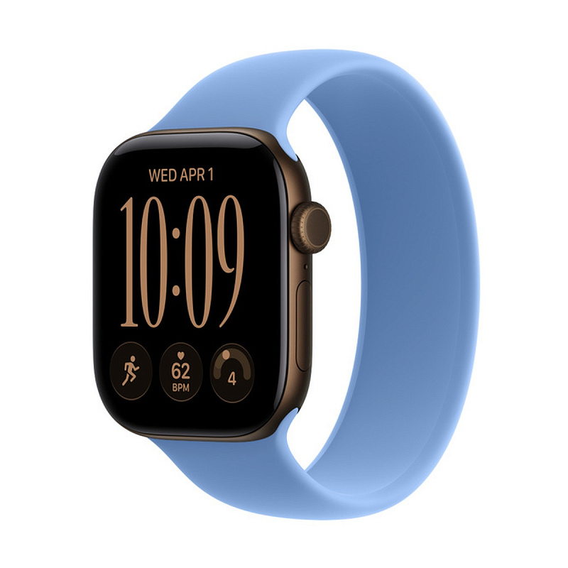 Смарт-часы Apple Watch Series 12 GPS 42mm Dark Bronze Aluminium, Wildflower Blue Solo Loop