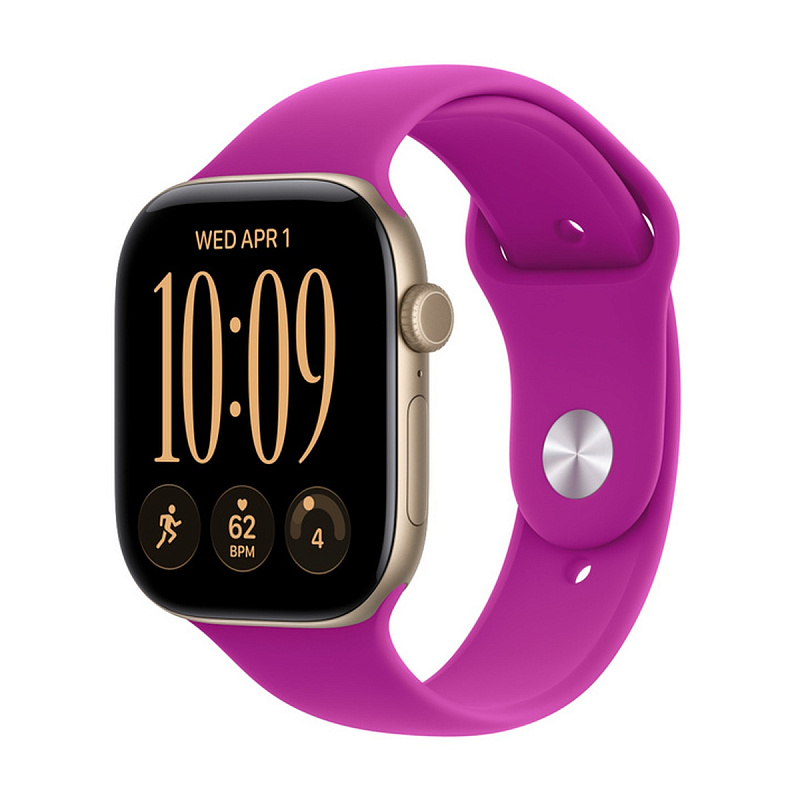 Смарт-часы Apple Watch Series 12 GPS 46mm Light Gold Aluminium, Magenta Sport Band, размер S/M