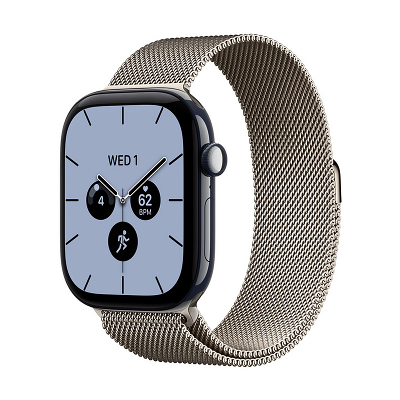 Смарт-часы Apple Watch Series 12 GPS + Cellular 46mm Night Blue Ceramic, Natural Milanese Loop, размер S/M