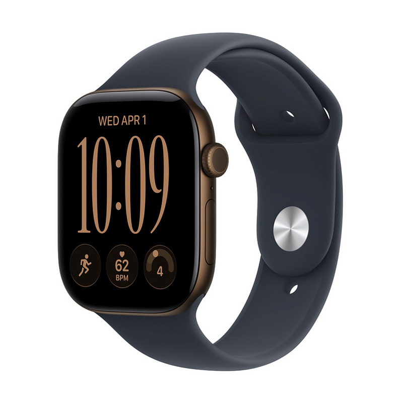 Смарт-часы Apple Watch Series 12 GPS 46mm Dark Bronze Aluminium, Navy Blue Sport Band, размер S/M