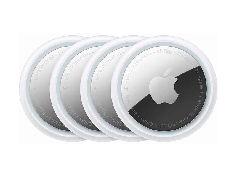 Трекер Apple AirTag белый/серебристый комплект 4 шт