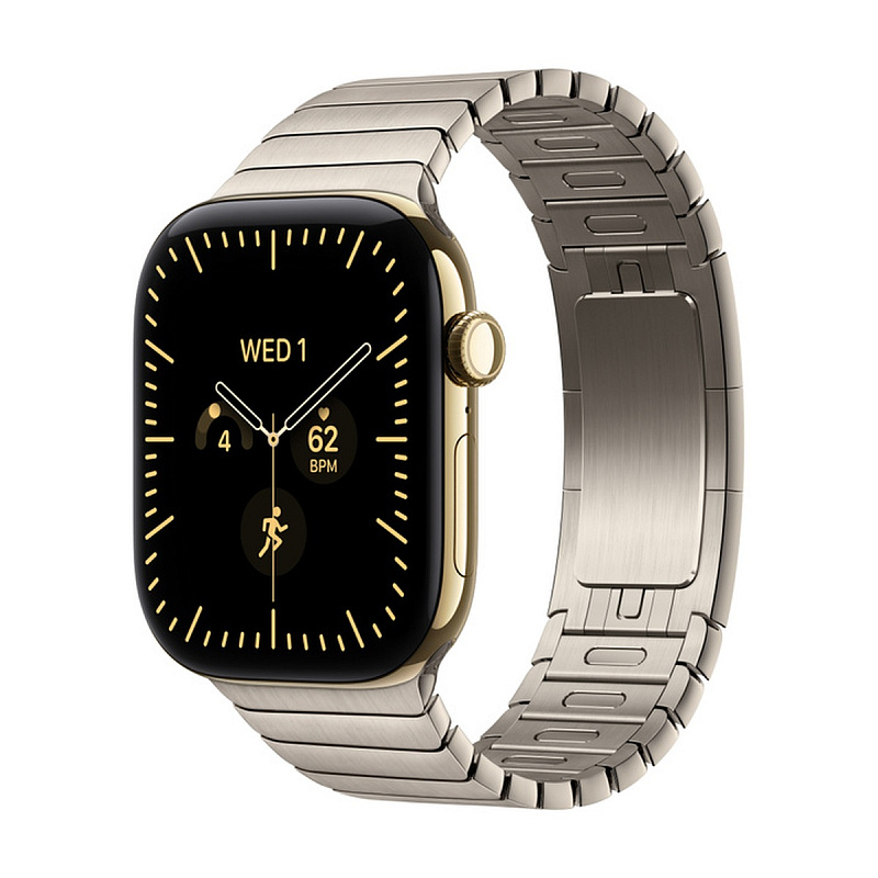 Смарт-часы Apple Watch Series 12 GPS + Cellular 46mm Radiant Gold Titanium, Natural Link Bracelet