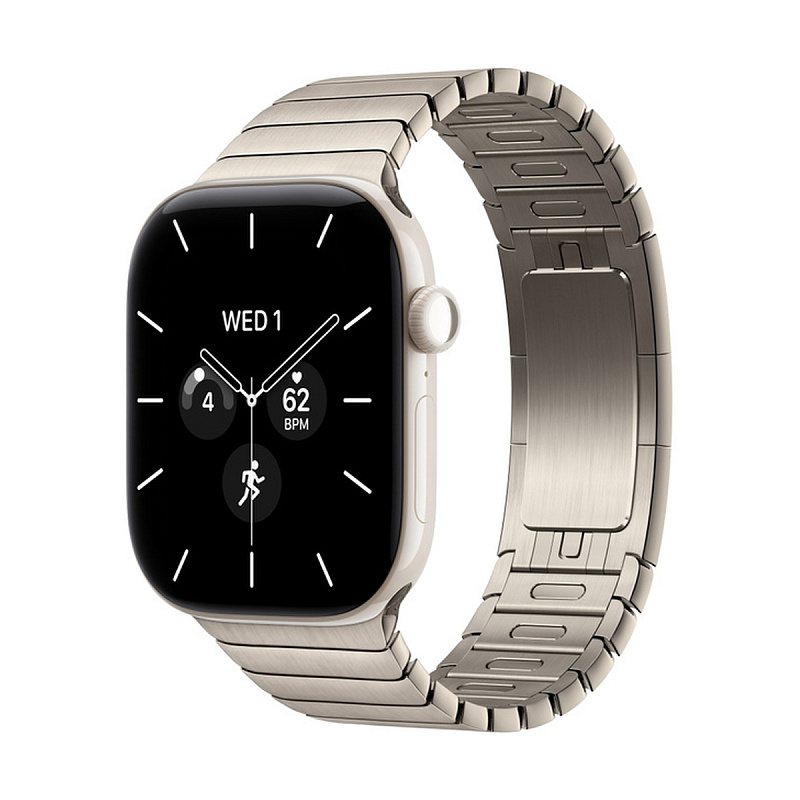 Смарт-часы Apple Watch Series 12 GPS + Cellular 46mm Pearl White Ceramic, Natural Link Bracelet