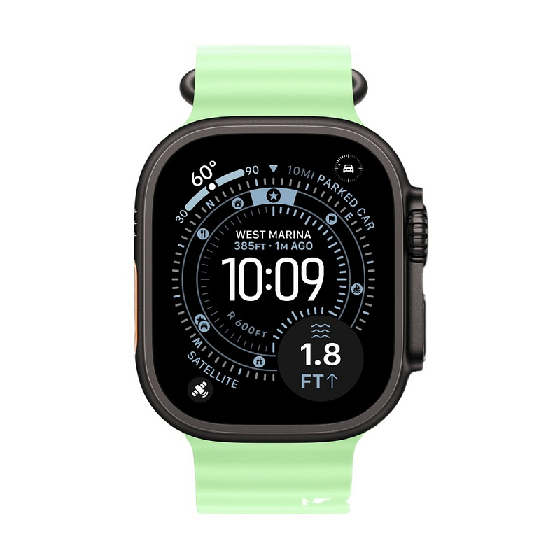 Умные часы Apple Watch Ultra 3, 49 мм, Black Titanium, ремешок Green Ocean Band